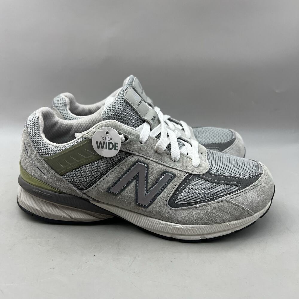 Boy's 5 / Women's 6.5 - New Balance 990v5 Gray Suede XW Extra Wide Sneakers